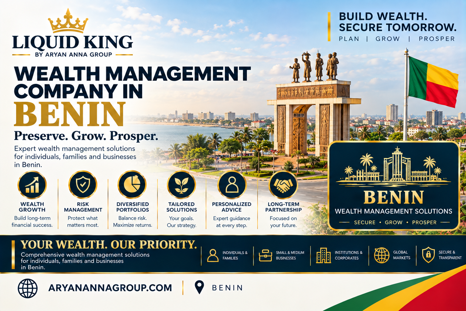 Wealth Management Company in Benin offering financial planning, investment portfolio management and wealth preservation services